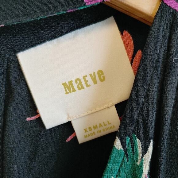 Maeve Anthropologie Floral Short Sleeve Blouse Sz XS - Picture 5 of 9